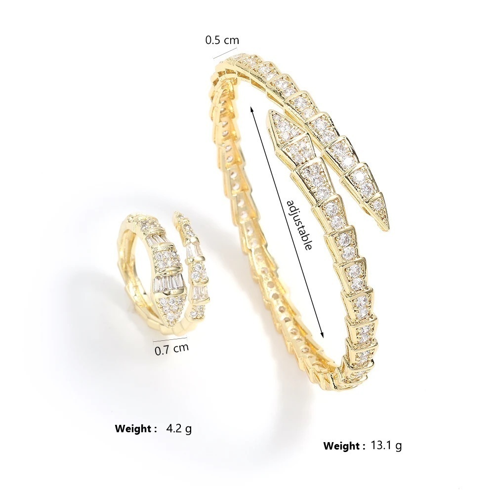 NWOT SNAKE BONE BANGLE AND RING SET - Picture 2 of 2